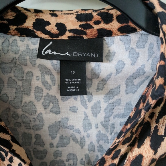 Leopard button down top - Picture 2 of 2